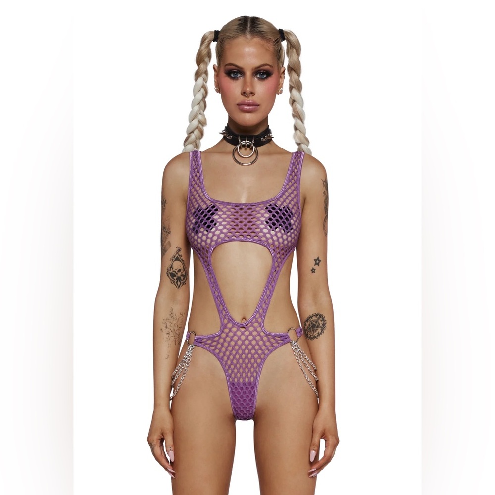 ATOMIC BLISS SLEEVELESS BODYSUIT- DOLLS KILL- Size Small